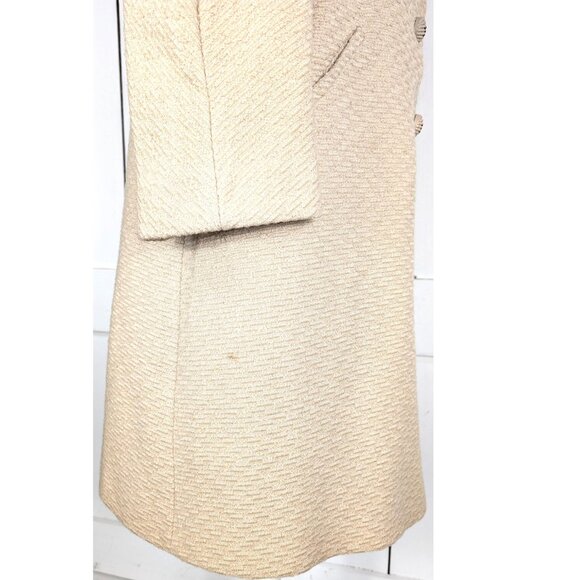 1960’s vintage wool boucle winter mink fur collar coat - Picture 6 of 6